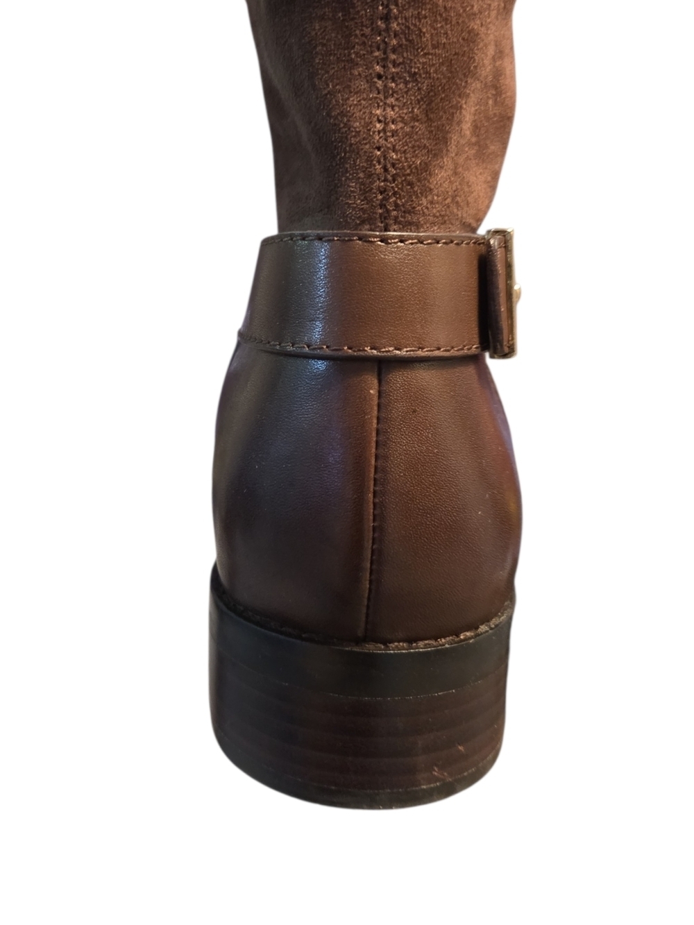 Cole Haan Two Tone Brown Leather and Suede Over the Knee Boots Size 8.5 - Picture 9 of 11